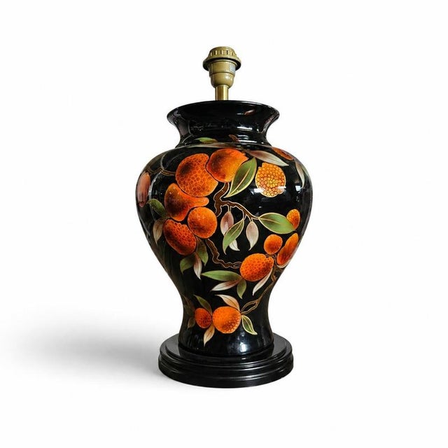 Ceramic Vase Lamp with Wooden Base by Louis Drimmer, 1980s For Sale - Image 6 of 8