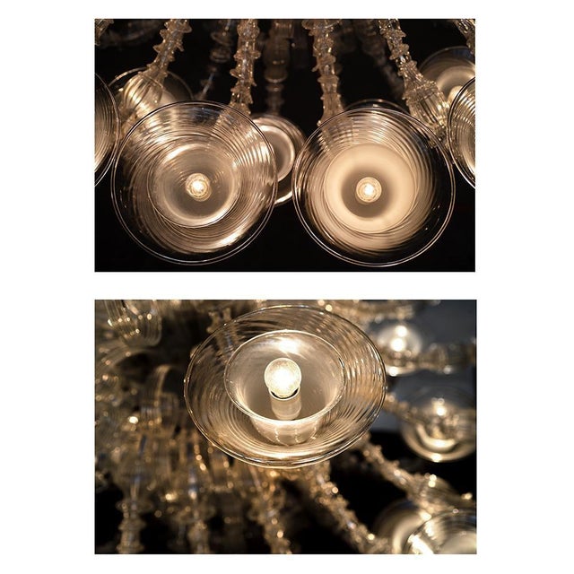 Glass Venetian Murano Crystal Chandelier, 1970s For Sale - Image 7 of 10