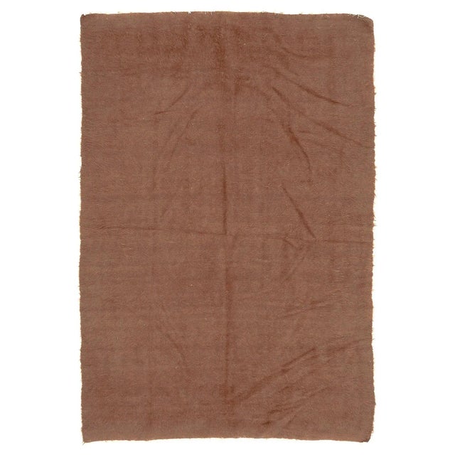 Textile Mid 20th Century Brown Vintage Blanket Kilim Rug For Sale - Image 7 of 7