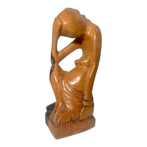 Antique Hand Carved Abstract Modernist Nude Lady Wood Figural Sculpture Statue