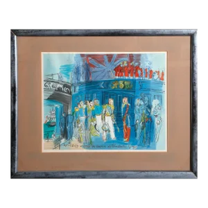 Prince de Joinville Accueilli par un Amiral Anglais à Bord d'une Frégate Britannique (apres Constantin Guys), Raoul Dufy Lithograph