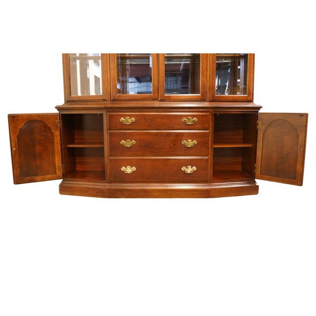 20th Century Traditional Bernhardt Furniture Solid Cherry Buffet With Illuminated Display China ...