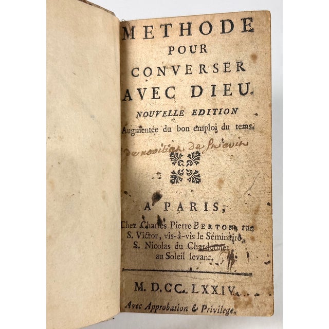 Antiquarian French Leather Prayer Book: Method for Conversing With God, 1774 For Sale - Image 10 of 18
