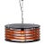 Italian Black & Orange Color Round Pendant Light - Black Finish For Sale
