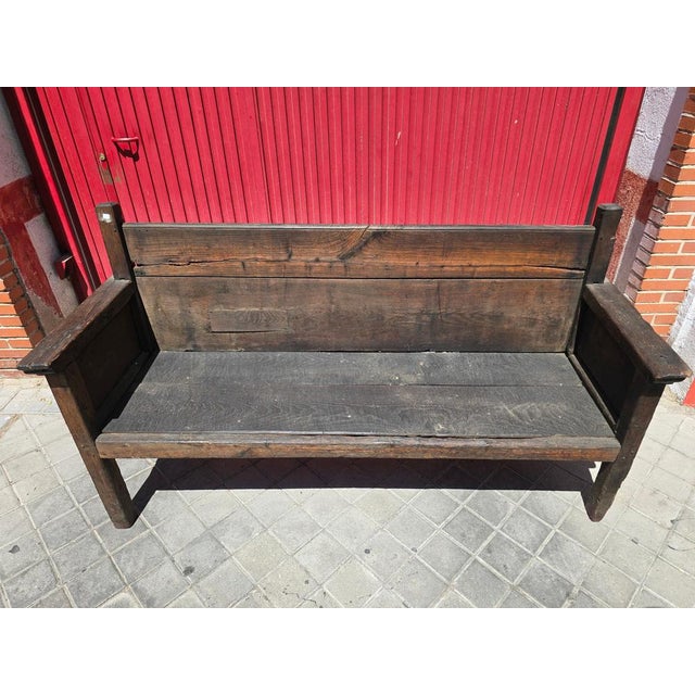 Add a piece of history to your space with this grand 18th-century solid wood bench. This antique bench, originally from a...