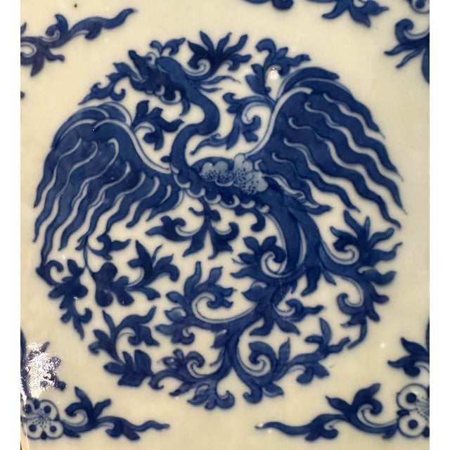 Chinese Late 19th Century Qing Dynasty Blue and White Vase With Phoenix Motif For Sale - Image 3 of 8