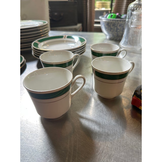 1970s Ceramic Majesty Plate Set With Malachite and Gold Designs- Set of 30 For Sale - Image 10 of 10