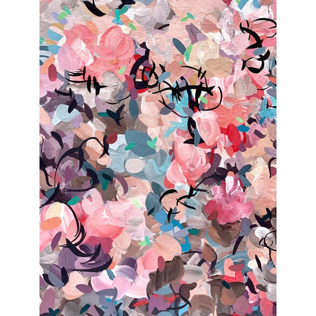 2020s Hibiscus No.1 - Contemporary Abstract Floral Inspired Painting on Canvas (40x40) For Sale - Image 5 of 6