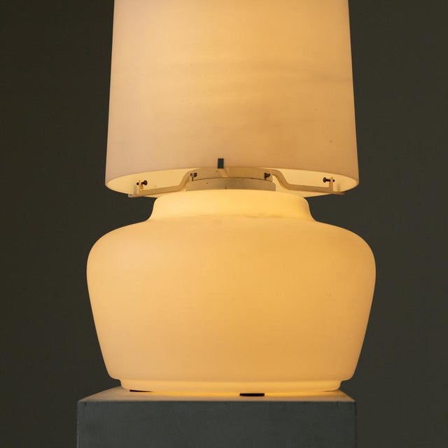 Glass Satin Glass Table Lamp, 1970s For Sale - Image 7 of 9