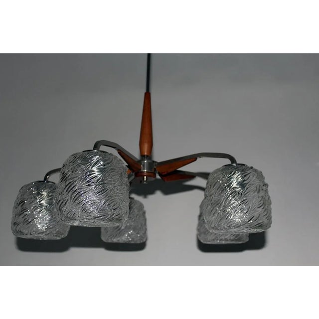 Rupert Nikoll Five-Arm Chandelier from Rupert Nikoll, 1960s For Sale - Image 4 of 8