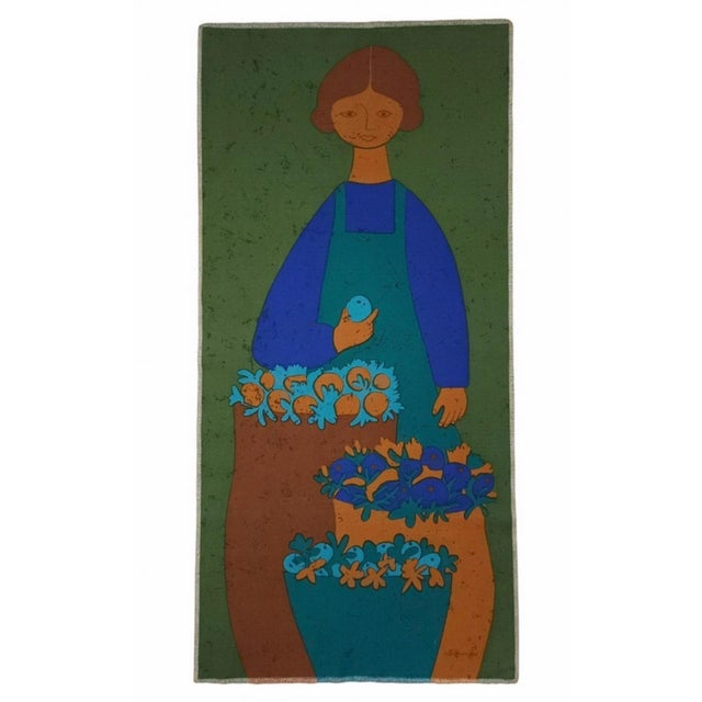 Mid-Century German Pop Art Screen-Printed Wall Hanging by Traute Sänger, 1970s For Sale - Image 4 of 4