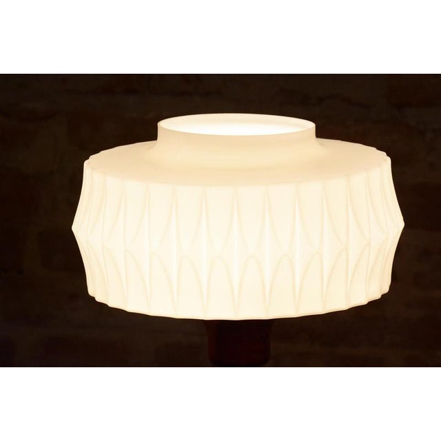 Mid-Century Table Lamp in Walnut, Brass and Glass, Czech, 1960s For Sale - Image 10 of 13