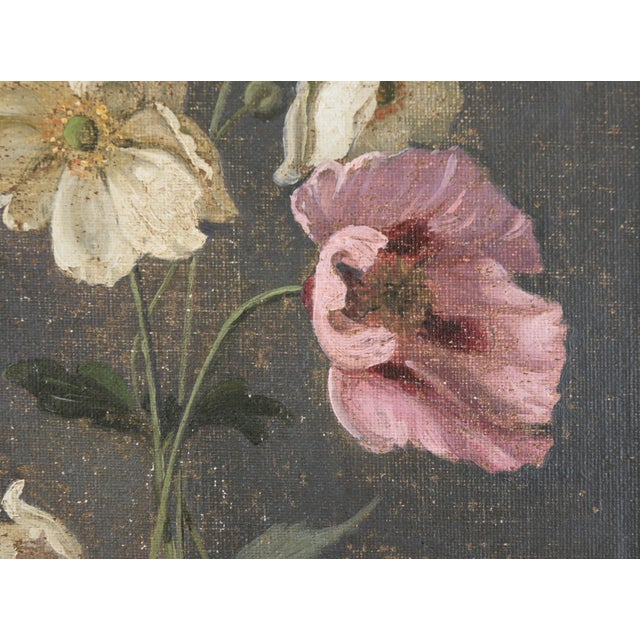 Poppy and Anemone Still Life Floral Study in Oil on Linen by Karl Harald Alfred Broge For Sale - Image 4 of 10