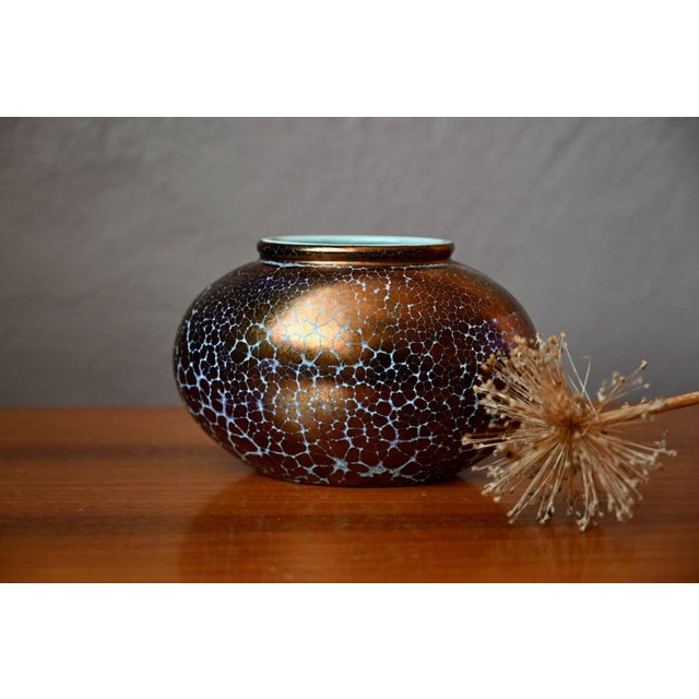 Ceramic Vintage West German Ceramic Vase with Iridescent Copper Luster, 1960s For Sale - Image 7 of 7