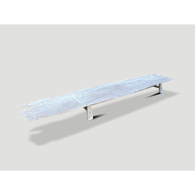 Andrianna Shamaris Super Rare Monumental Teak Wood Bench For Sale In New York - Image 6 of 18