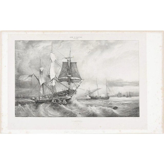 America is an original artwork realized around 1830. Original black and whiteprint Quite good conditions except for...