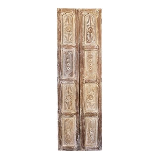 Pair of Carved Wood Pantry Interior Door For Sale
