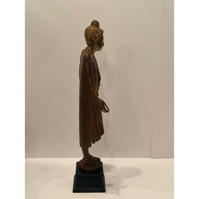 Carved Wood Buddha Statue For Sale - Image 13 of 16