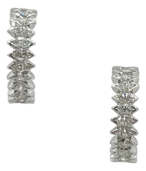 White Diamond Marquise Earrings in 18k White Gold- Set of 2