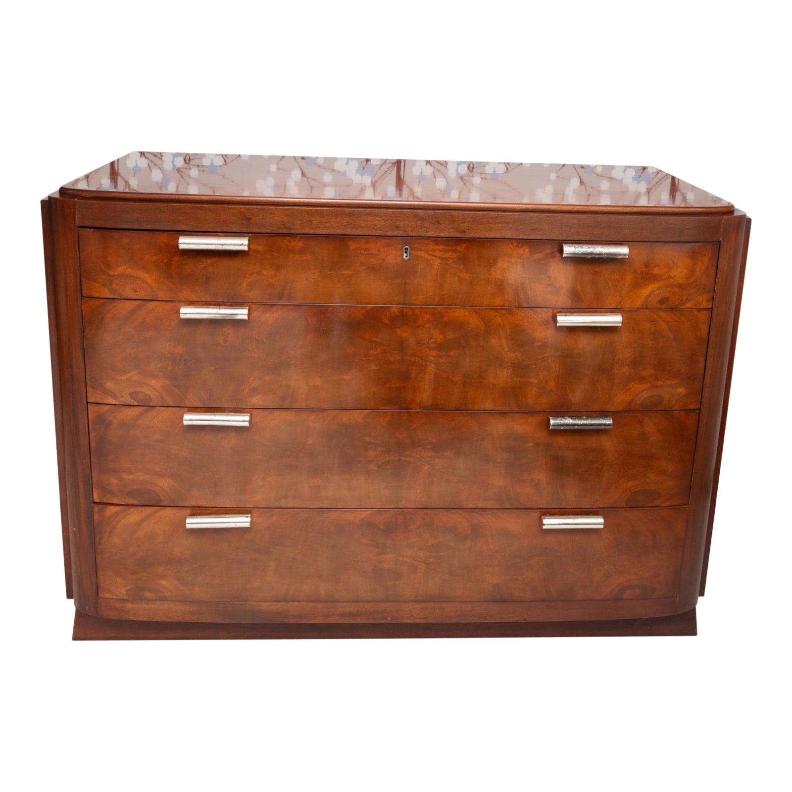 Ralph Lauren Art Deco Style Flame Mahogany FourDrawer Dresser Chairish