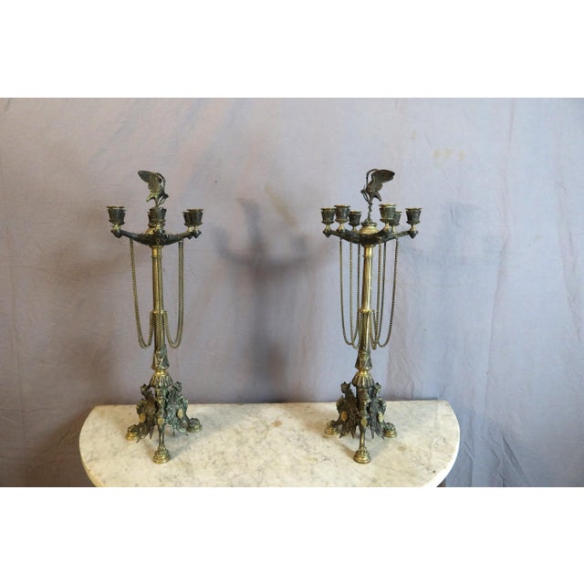 Bronze Candelabra in the Style of Barbedienne, Set of 2 For Sale - Image 10 of 10