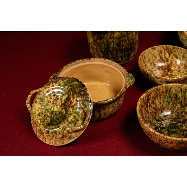 Vintageorton "Rockingham Woodland Leaf" Splatterware Set - 12 Pieces For Sale - Image 13 of 14