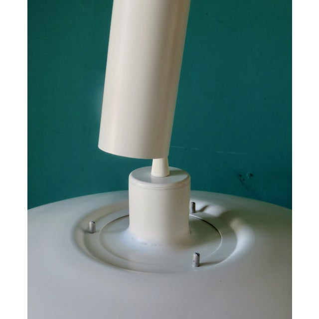Metal Pendant Light in White Lacquered Metal, Denmark, 1975 For Sale - Image 7 of 8
