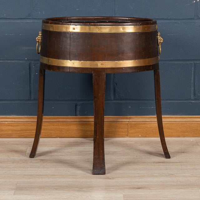 1940s English Oak and Brass Bound Jardiniere, 1940s For Sale - Image 5 of 16