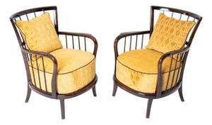 Hungarian Art Deco Armchairs, 1920s, Set of 2