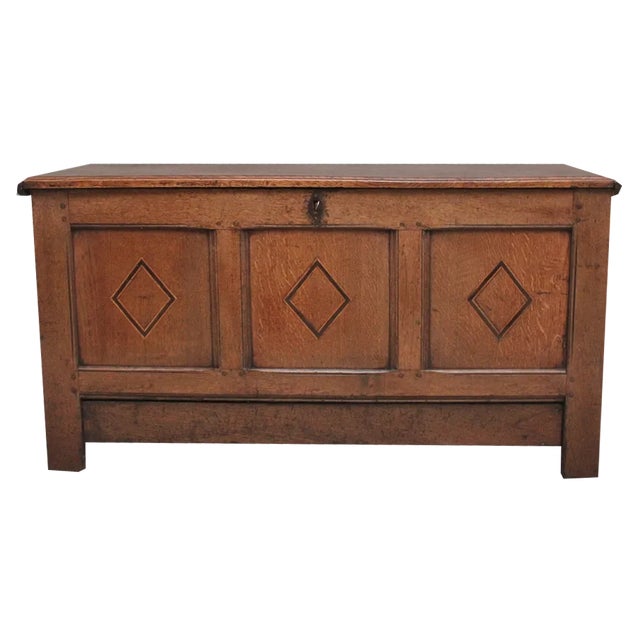 Early 18th Century Oak Coffer, 1740s For Sale