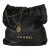 Black Quilted Crumpled Calfskin Large Chanel 22 Hobo For Sale