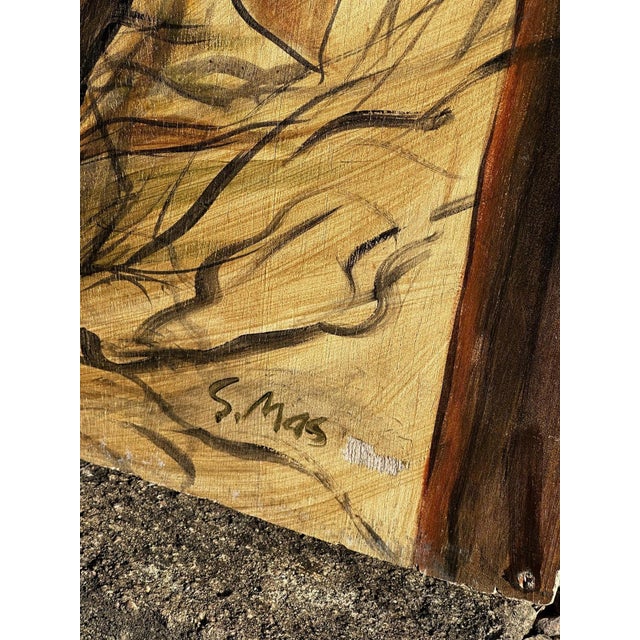 S. Mas, Scene with Tiger Attack, 20th Century, Painting For Sale - Image 6 of 7