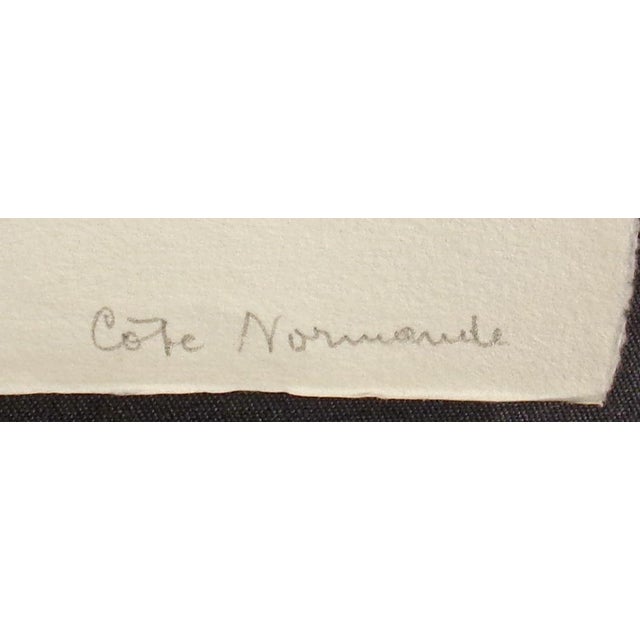 Paper Roger Hebbelinck "Cote Normandie" Hand Signed Vintage Aquatint Etching For Sale - Image 7 of 8