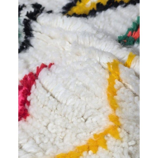 Textile Handwoven Azilal Wool Moroccan Rug - 7.3 X 6.4 Ft For Sale - Image 7 of 8