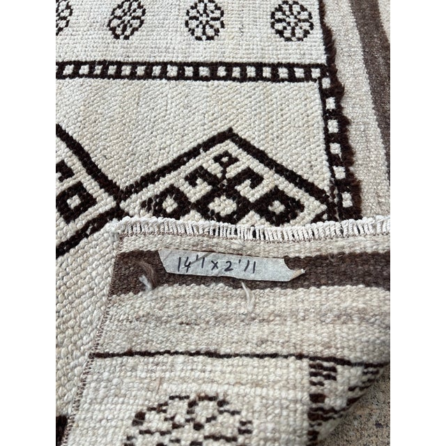Textile Muted Handmade Vintage Herki Runner Rug For Sale - Image 7 of 8