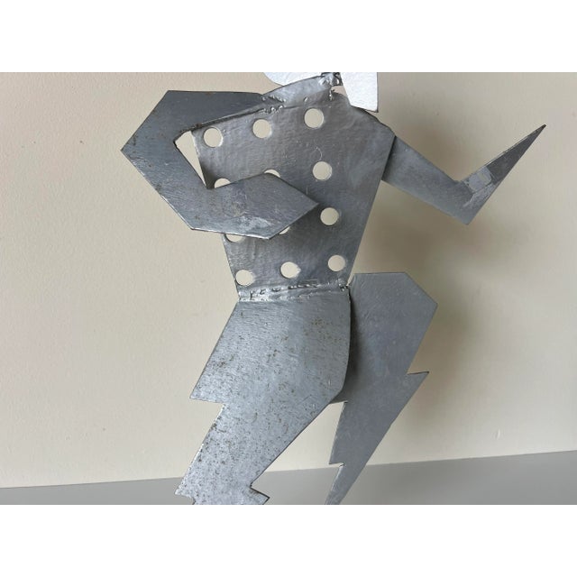 Metal Vintage Metal Football Player Art Sculpture For Sale - Image 7 of 13