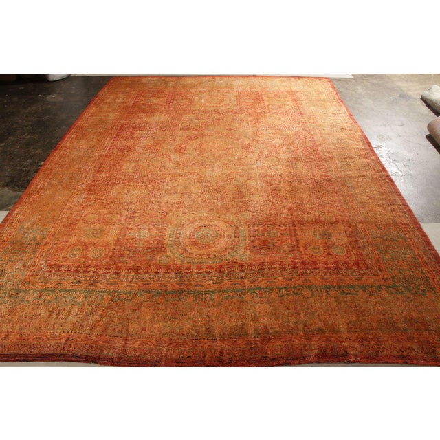 Modern Rug & Kilim’s Classic Agra Style Rug in Red, Orange Geometric Pattern For Sale - Image 3 of 8