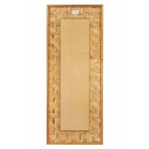 1970s Large Italian Bamboo and Rattan Wall Mirror by Lorenzo Burchiellaro, 1970s For Sale - Image 5 of 7