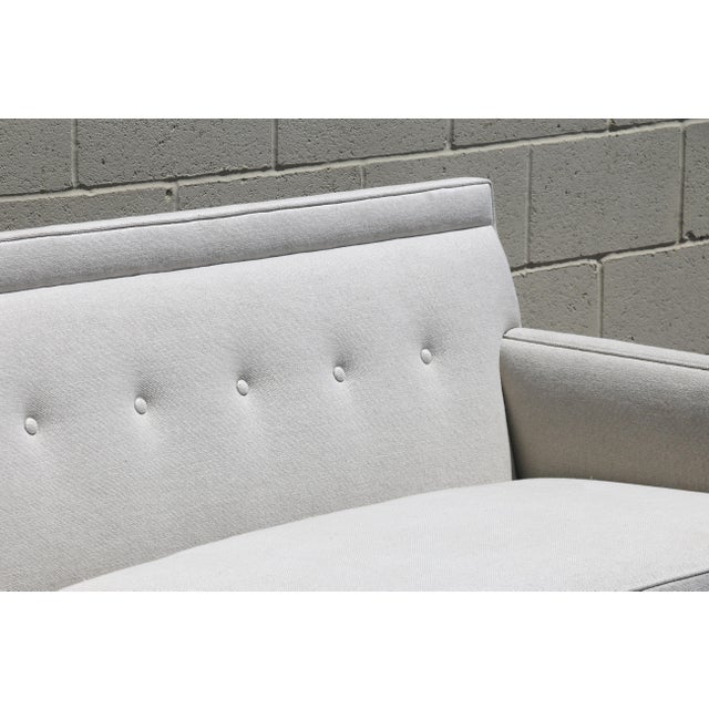 1950s Edward Wormley for Dunbar Bracket Back Sofa | Mid Century Modern Walnut Sofa For Sale In Los Angeles - Image 6 of 18