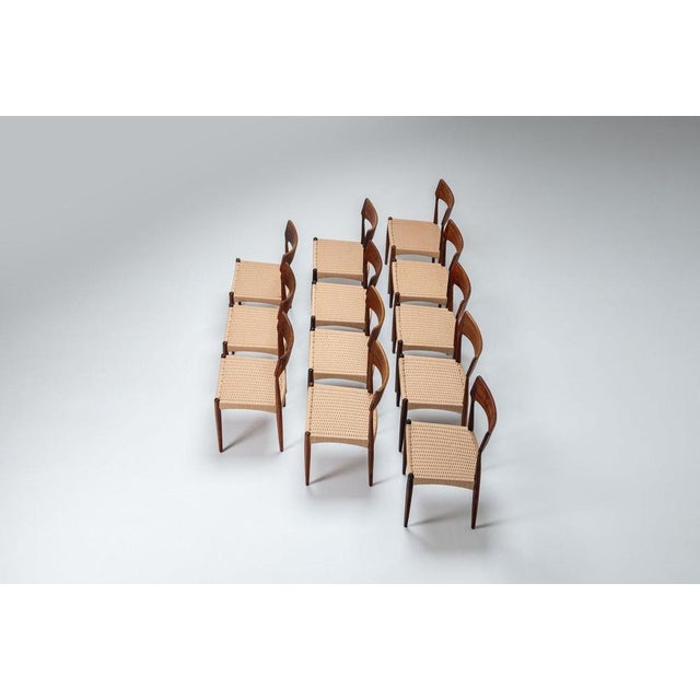 Christian Linneberg Large Dining Chairs by Christian Linneberg for Christian Linneberg, 1960s, Set of 12 For Sale - Image 4 of 15