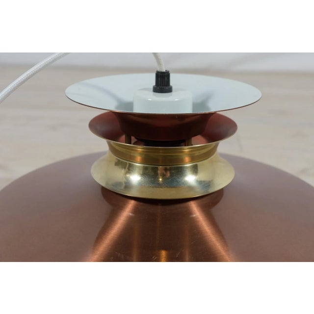1960s Scandinavian Copper & Glass Ceiling Lamp, Denmark, 1960s For Sale - Image 5 of 10