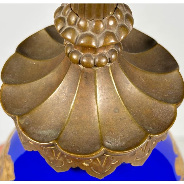 190s Rosenthal Cobalt Gilded Fish Table Lamp by M. Robisch For Sale - Image 11 of 18