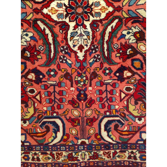 1900 - 1909 Vintage Persian Lilian Rug, Handknotted Wool, Geometric Pattern, Red & Ivory, 3x7 For Sale - Image 5 of 18