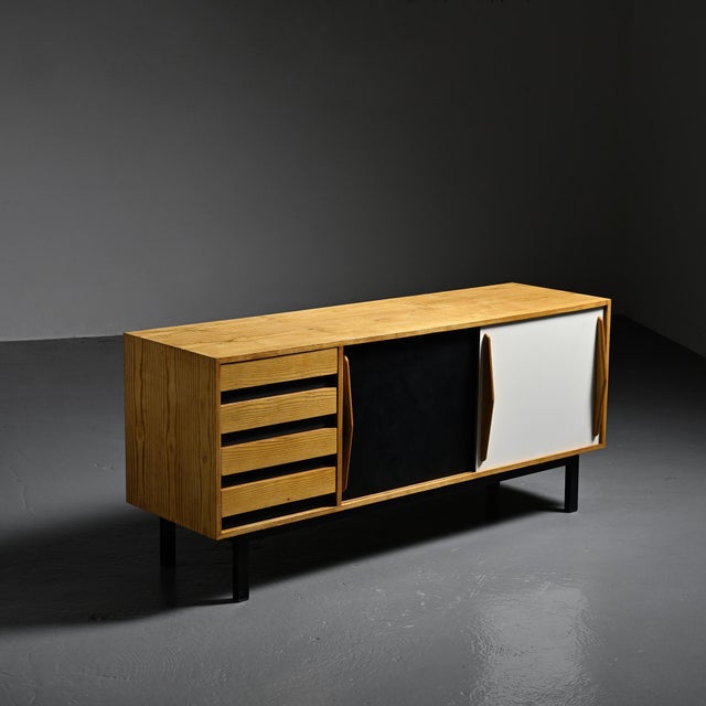 Mid-Century Modern Ash Cansado Sideboard attributed to Charlotte Perriand for Steph Simon, 1960 For Sale - Image 3 of 18