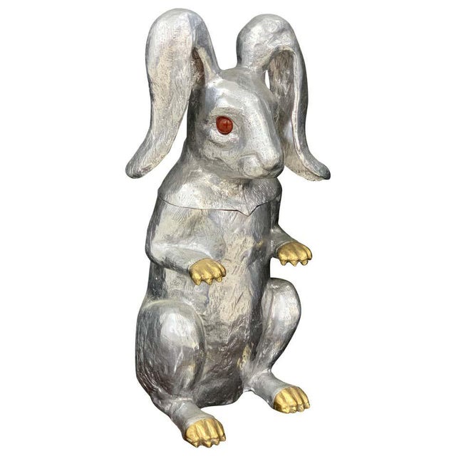 whimsical arthur court rabbit hinged ice bucket or wine cooler