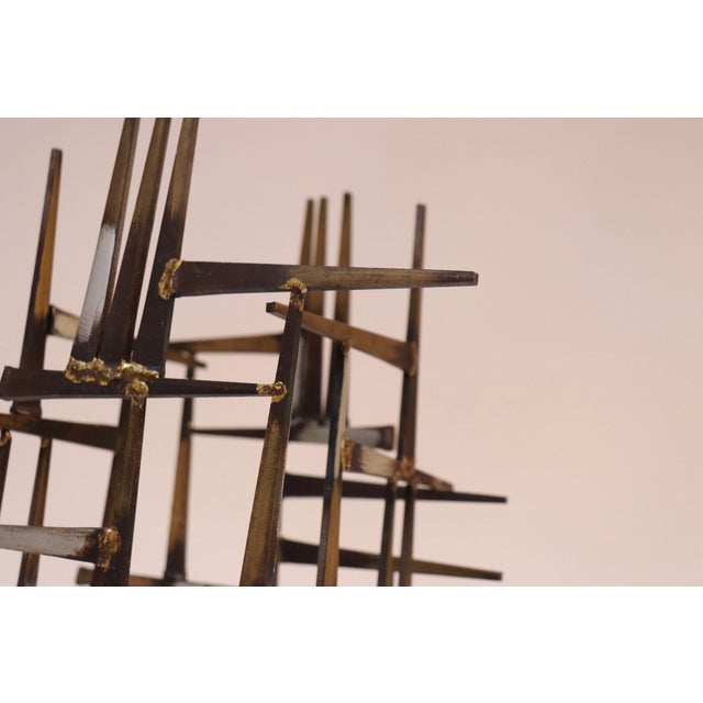 Vintage Brutalist Abstract Freestanding Metal Nail Art Sculpture For Sale - Image 9 of 12