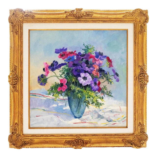Early 21st Century Annie Puybareau - Les Anemones De Caen, Oil on Canvas For Sale