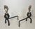 1900 - 1909 Important pair of bronze and wrought iron andirons representing horse heads For Sale - Image 5 of 12