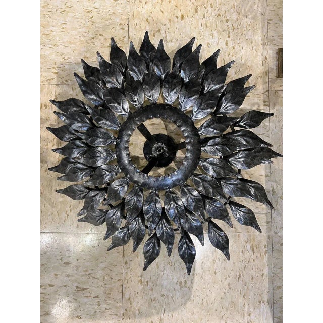 1930’s French Sunburst Flush Mount For Sale - Image 4 of 8