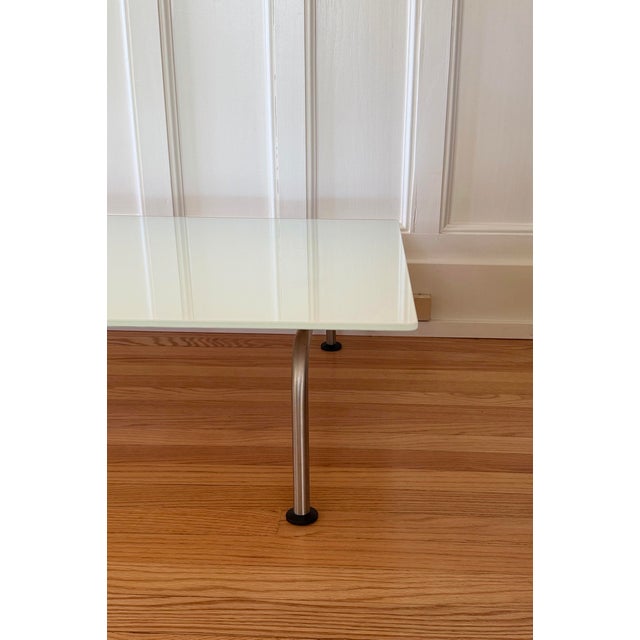 2001 Danish Modern Vico Magistretti for Fritz Hansen Rectangular Glass & Steel Coffee Table For Sale In Detroit - Image 6 of 12